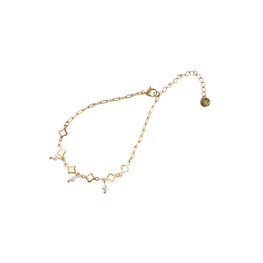Armband B5269-1 clover pearls goud - Day&Eve Armband B5269-1 clover pearls goud - Day&Eve