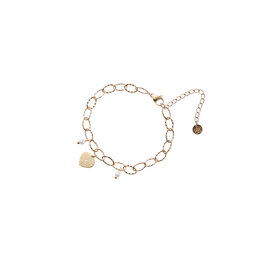 Armband B5272-1 heart + beads pearls goud - Day&Eve Armband B5272-1 heart + beads pearls goud - Day&Eve