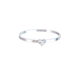 Armband bangle B5209-1 heart zilver - Day&Eve Armband bangle B5209-1 heart zilver - Day&Eve