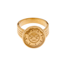 Ring K.R.042.7 Smiling Sun goud - Label Kiki