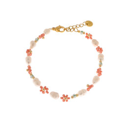 Armband K.SA.278.1 Coral flower goud - Label Kiki