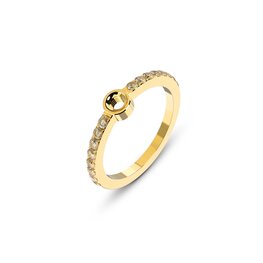 Twisted ring Tula champagne goud TR29 - Melano Twisted ring Tula champagne goud TR29 - Melano