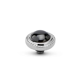 Steentje twisted Smooth Gem Hermatite 8 mm zilver TME5 - Melano