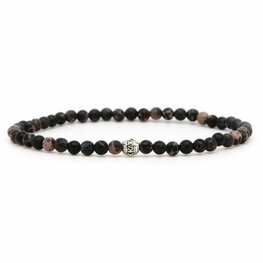 Armband Bryan Silver Logo Tube 4MM/19cm - Karma Him Armband Bryan Silver Logo Tube 4MM/19cm - Karma Him