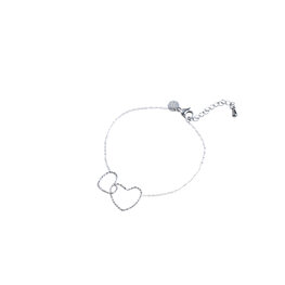 Armband B5211-1 double heart zilver - Day&Eve Armband B5211-1 double heart zilver - Day&Eve