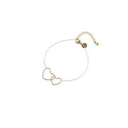 Armband B5211-2 double heart goud - Day&Eve Armband B5211-2 double heart goud - Day&Eve