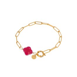 Armband LK009 Hold on clover goud - Label Kiki Armband LK009 Hold on clover goud - Label Kiki