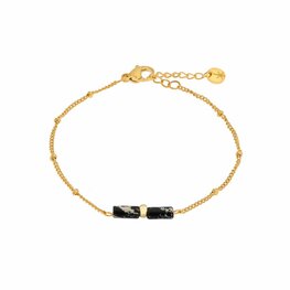 Armband LK038 Spots black goud - Label Kiki Armband LK038 Spots black goud - Label Kiki