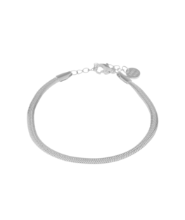 Armband LK039 Smooth snake zilver - Label Kiki Armband LK039 Smooth snake zilver - Label Kiki
