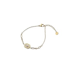 Armband B5288-3 hexagon pearl goud - Day&Eve Armband B5288-3 hexagon pearl goud - Day&Eve