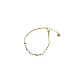 Armband B5289-2 tube beads groen goud - Day&Eve Armband B5289-2 tube beads groen goud - Day&Eve