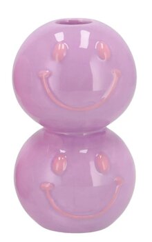 Kandelaar Smiley dubbel lila