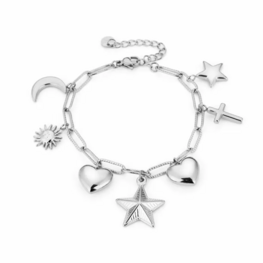 Bedelarmband stars - zilver