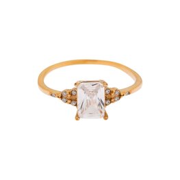 Ring LK105 Square diamond goud - Label Kiki