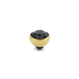 Steentje twisted Basic transparent Black stone 6 mm goud M01SR 5011 - Melano