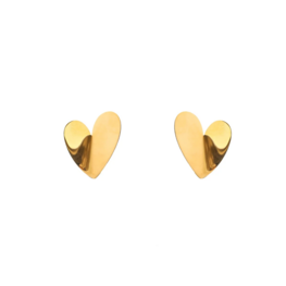 Oorbellen E5299-2 big heart stud goud - Day&Eve Oorbellen E5299-2 big heart stud goud - Day&Eve
