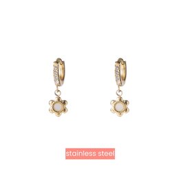 Oorbellen E5241-2 strass hoop flower goud - Day&Eve Oorbellen E5241-2 strass hoop flower goud - Day&Eve