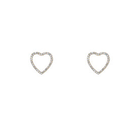 Oorbellen E5237-2 strass open heart stud goud - Day&Eve Oorbellen E5237-2 strass open heart stud goud - Day&Eve