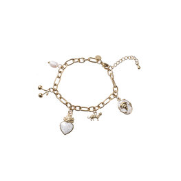 Armband B5353-2 Pearly charms goud - Day&Eve Armband B5353-2 Pearly charms goud - Day&Eve
