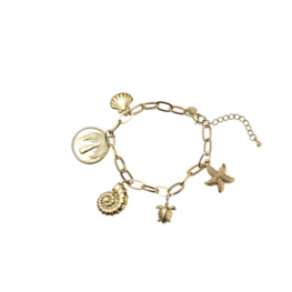 Armband B5352-2 Summer charms goud - Day&Eve Armband B5352-2 Summer charms goud - Day&Eve