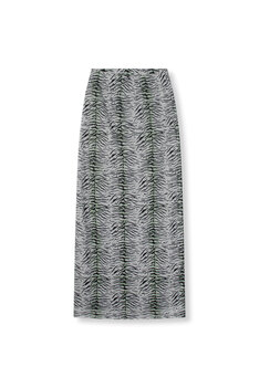 Maxi skirt Jasmijn zebra groen zwart/wit - Refined Department Maxi skirt Jasmijn zebra groen zwart/wit - Refined Department