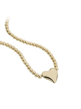 Ketting Hart met kralen goud - Rose & Camellia Ketting Hart met kralen goud - Rose & Camellia