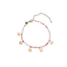 Armband Pearls and coins goud - Rose & Camellia