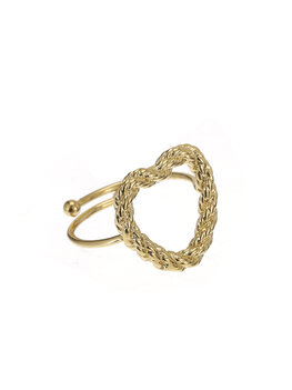Ring chain heart goud - Rose & Camellia