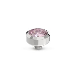 Steentje twisted Glossy Light Rose 6 mm zilver TMB8 - Melano
