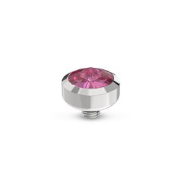 Steentje twisted Glossy Rose 6 mm zilver TMB8 - Melano