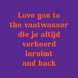Tegeltje Love you to the vaatwasser