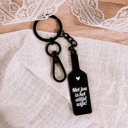 Sleutelhanger wijnfles - Winkeltje van Anne