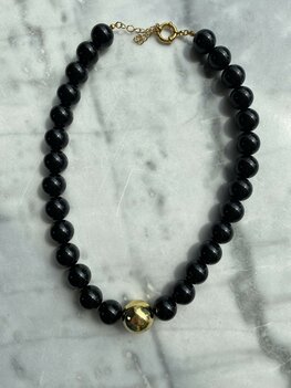 Ketting Chuncky beads zwart - Loffs