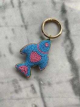 Sleutelhanger Vis roze/blauw - Loffs