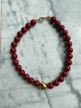 Ketting Chuncky beads bordeaux - Loffs