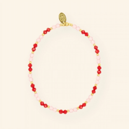 Armband MH76 Red pink facet - MableHappiness