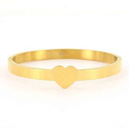 Bangle Hartje breed  goud - Kalli