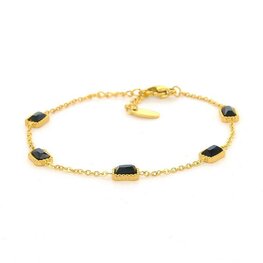 Armband schakelarmband coco zwart - Kalli