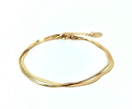 Armband dubbel slangen Mina goud - Kalli