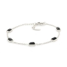 Armband schakelarmband coco zwart zilver - Kalli
