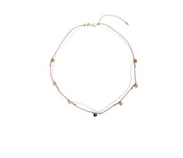 Ketting Roze met hartjes goud - Rose & Camellia Ketting Roze met hartjes goud - Rose & Camellia