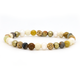 Armband spiral ALICE elastiek goud crystal xs - Karma Armband spiral ALICE elastiek goud crystal xs - Karma