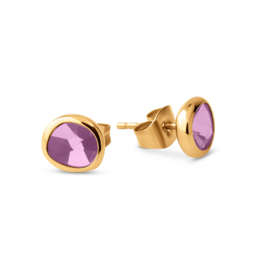 Oorbellen Abigail Fuchsia FE39 goud - Melano