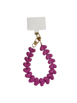 Telefoonkoord kort kleine roze hartjes