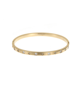 Armband bangle Diamonds goud - Rose & Camellia Armband bangle Diamonds goud - Rose & Camellia