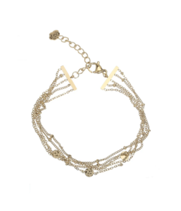 Armband Fives doubles goud - Rose & Camellia Armband Fives doubles goud - Rose & Camellia
