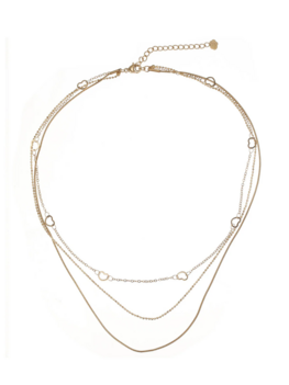 Dubbele ketting hartjes goud - Rose & Camellia