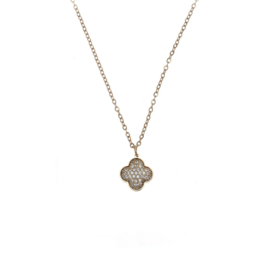 Ketting Diamanten klavertjevier goud - Rose & Camellia Ketting Diamanten klavertjevier goud - Rose & Camellia