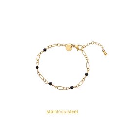 Armband B56307-1 Oval chain black goud - Day&Eve Armband B56307-1 Oval chain black goud - Day&Eve