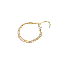 Armband B56061-2 Fine braided goud - Day&Eve Armband B56061-2 Fine braided goud - Day&Eve